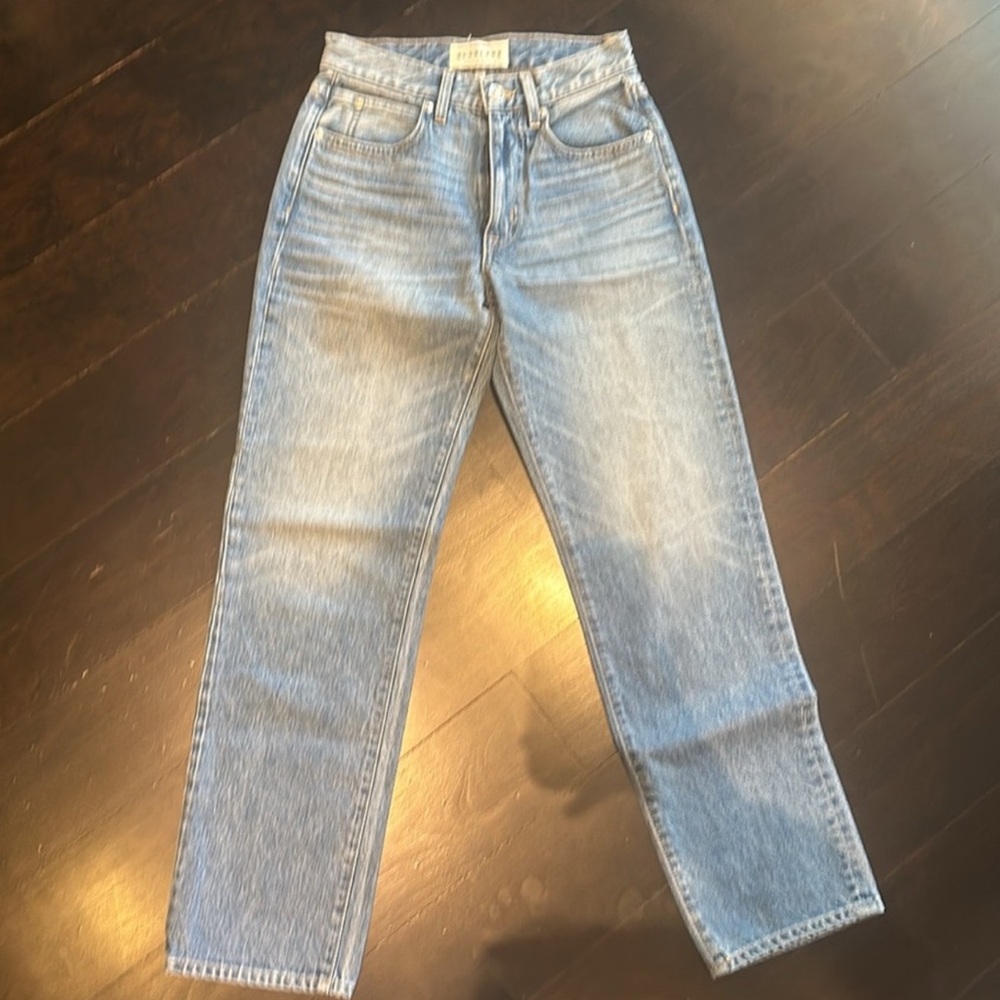 SLVRLAKE Light Blue High-Rise Straight Jeans